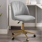 Linon Home Decor Adalynn Swivel Desk Chair with Gray Cushion in Gold, , large