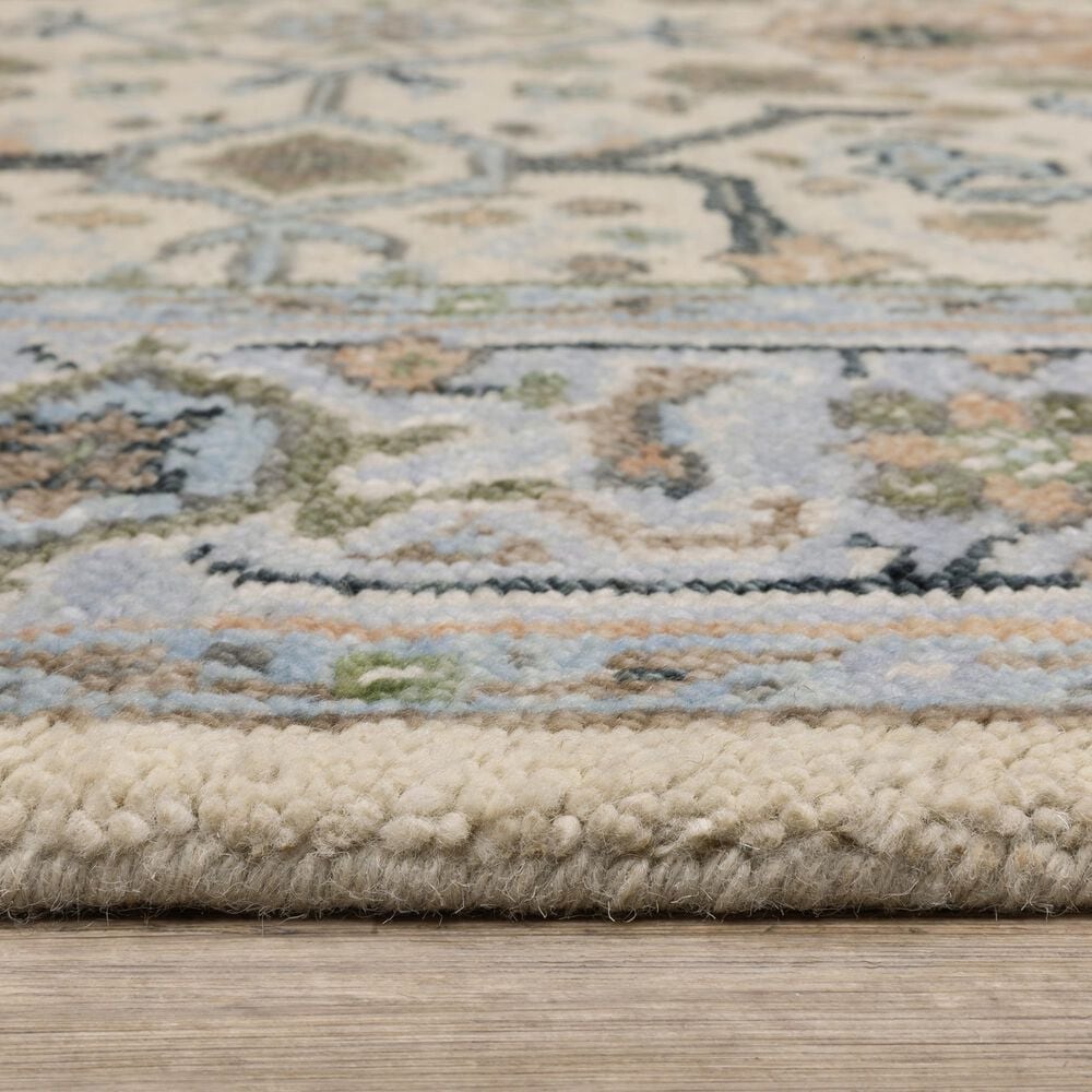 Oriental Weavers Majorca Ivory and Blue 10&#39; x 14&#39; Area Rug, , large