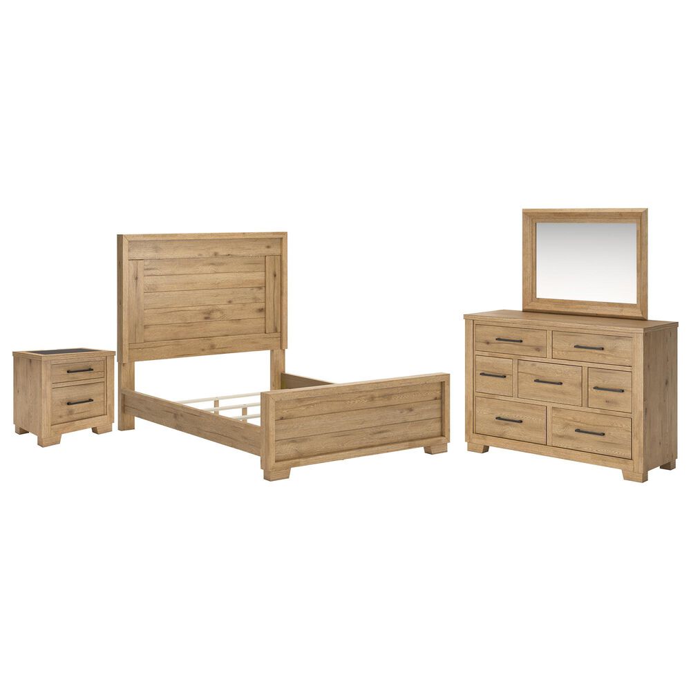 Ashley Galliden 4-Piece Queen Bedroom Set in Light Brown, , large