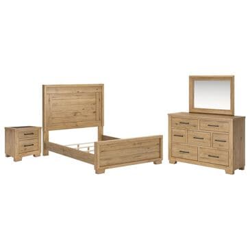 Ashley Galliden 4-Piece Queen Bedroom Set in Light Brown, , large