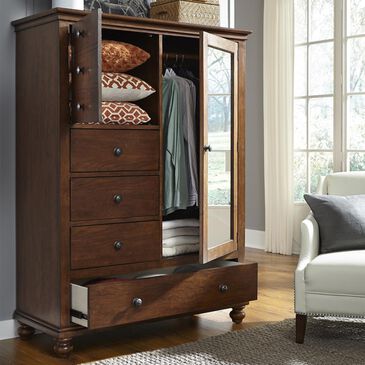 Riva Ridge Oxford 4 Drawer Chifferobe in Whiskey Brown, , large