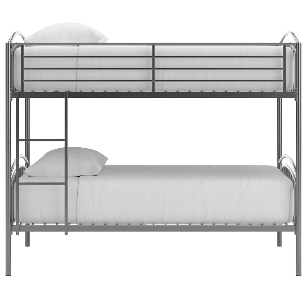 Ashley Lanceburg Twin over Twin Bunk Bed with Ladder in Gray, , large
