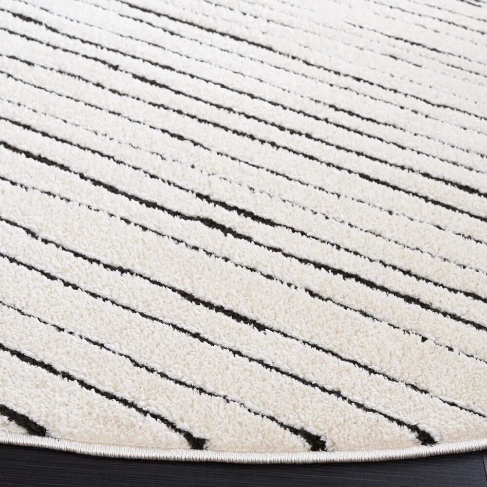 Safavieh Melody MEL118A 6&#39;7&quot; Round Ivory and Black Area Rug, , large