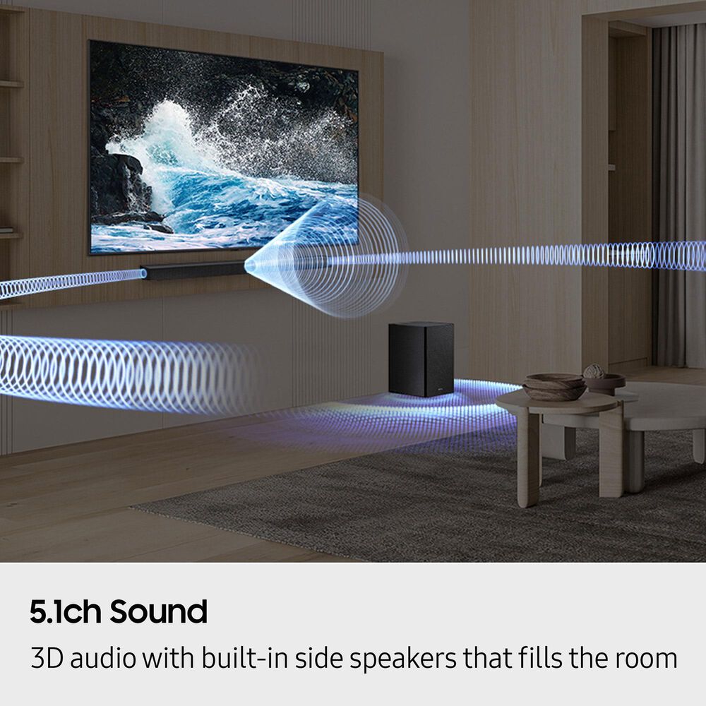 Samsung 75" Class QN70H Series Neo QLED Mini LED 4K UHD Vision AI - Smart Tizen TV with B-series 5.1 Channel Soundbar System in Titan Gray and Black, , large