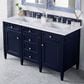 James Martin Vanities Brittany 60" Double Bathroom Vanity in Victory Blue with Single Hole 3 cm White Zeus Quartz Top and Rectangular Sinks, , large