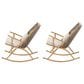 Hearth and Haven Outdoor Rocking Chair with PE Rattan Backrest in Gray (Set of 2), , large