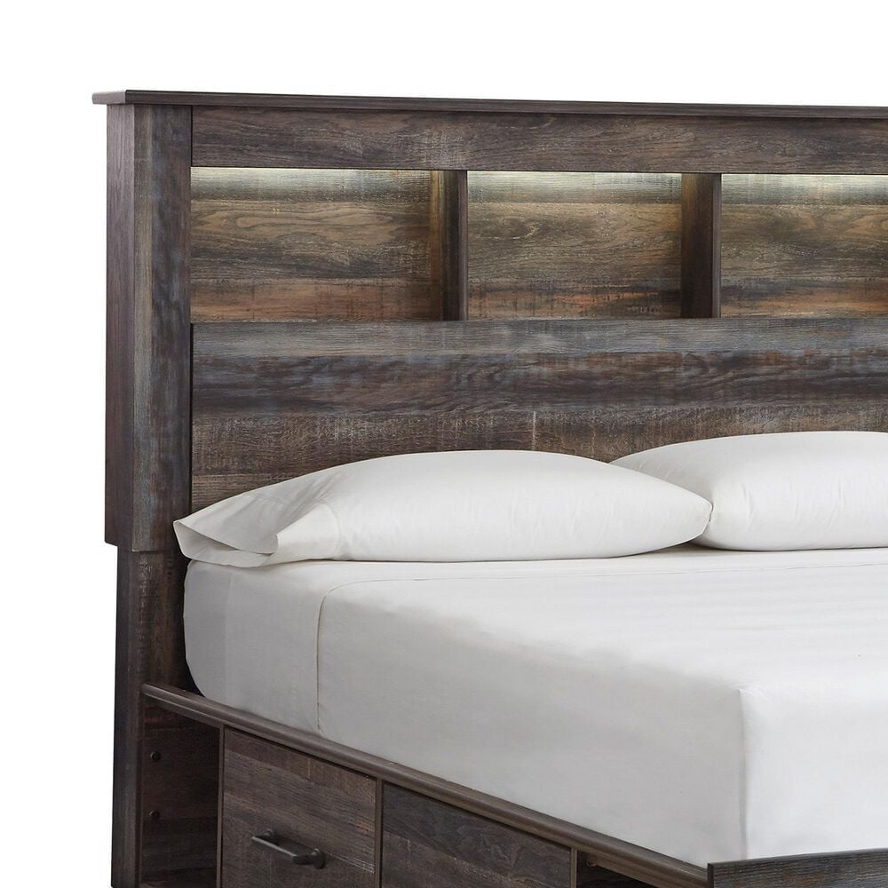 Ashley Drystan Queen Bookcase Bed with 2 Storage Drawers in Multi, , large