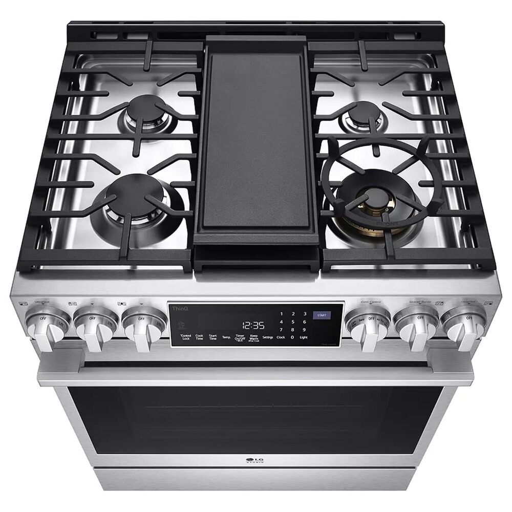 LG Studio 30" Smart Slide-in Dual Fuel Range with 5 Burners in Stainless Steel, , large