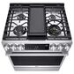 LG Studio 30" Smart Slide-in Dual Fuel Range with 5 Burners in Stainless Steel, , large