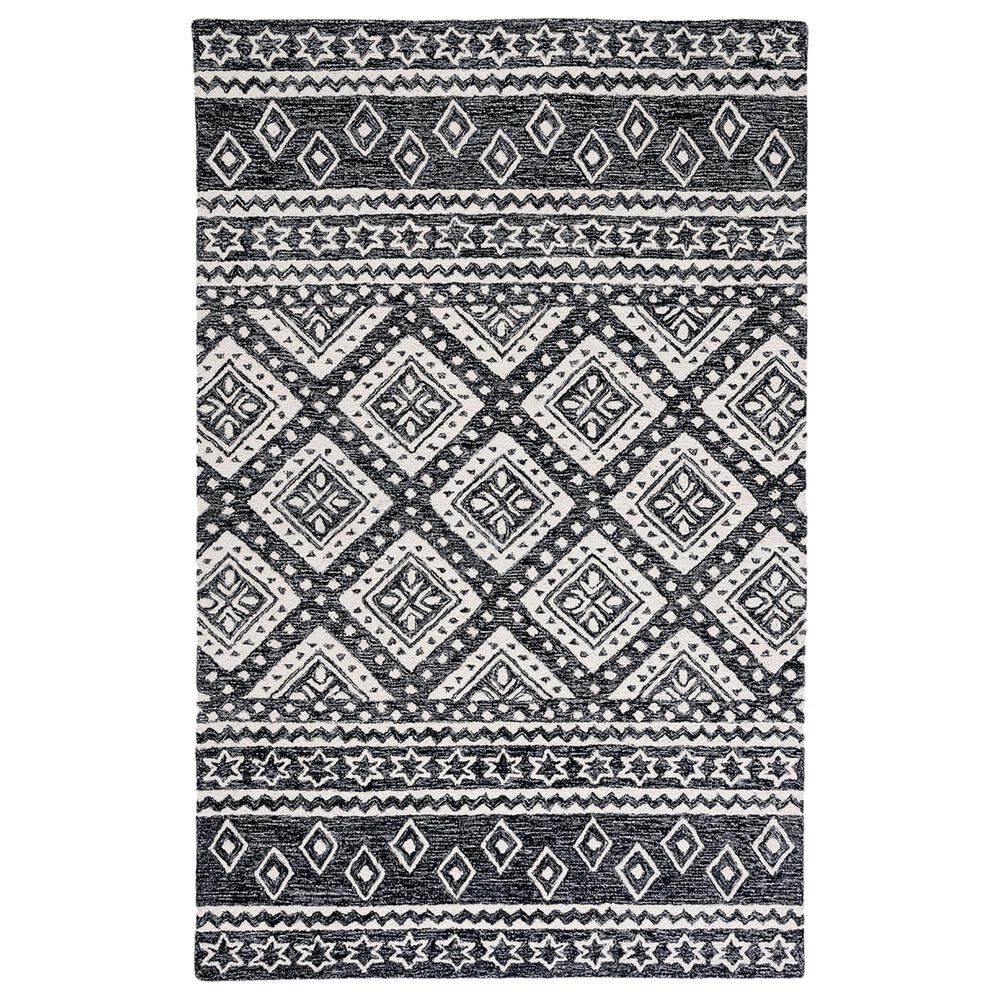 Safavieh Micro-Loop 8" x 10" Black and Gray Area Rug, , large