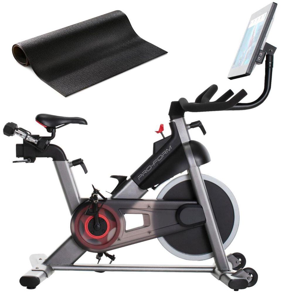 ProForm Studio Bike Pro 22 Exercise Bike + 40" x 80" Equipment Floor Mat , , large