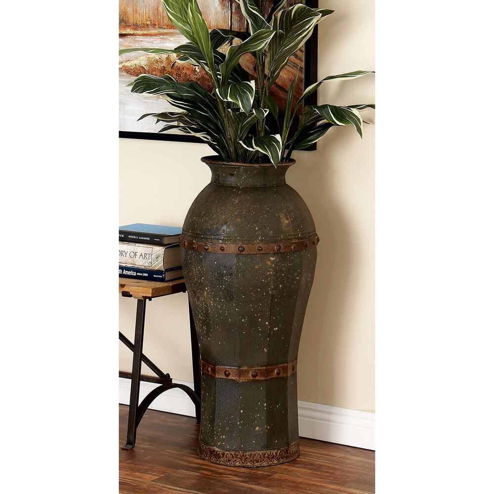 Maple and Jade Rustic Vase in Distressed Brown &#40;Set of 3&#41;, , large