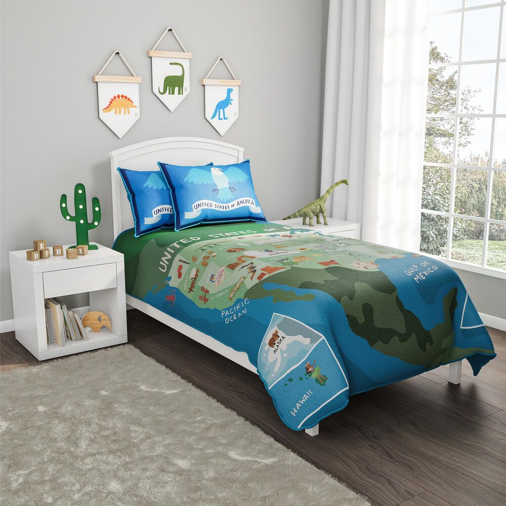 Timberlake Hastings Home Twin XL 50 States Map Comforter Set, , large