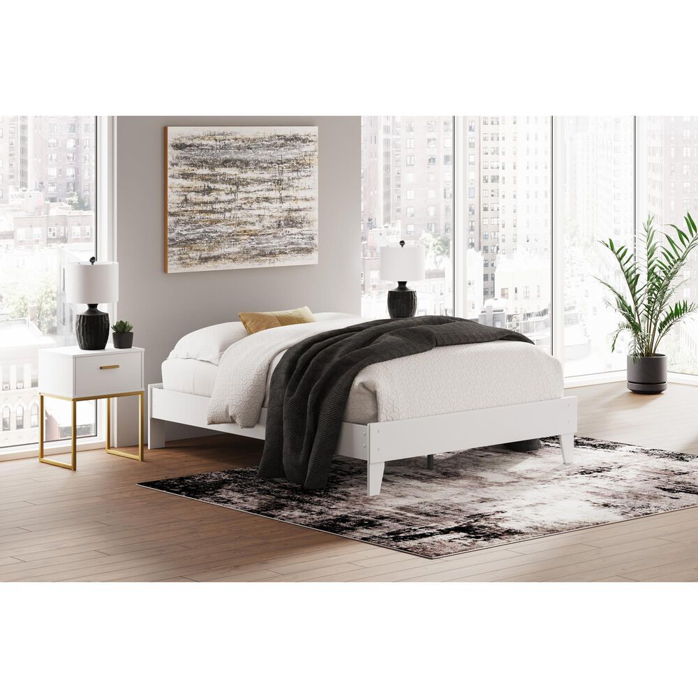 Ashley Socalle 1-Drawer Nightstand in Matte White and Gold, , large