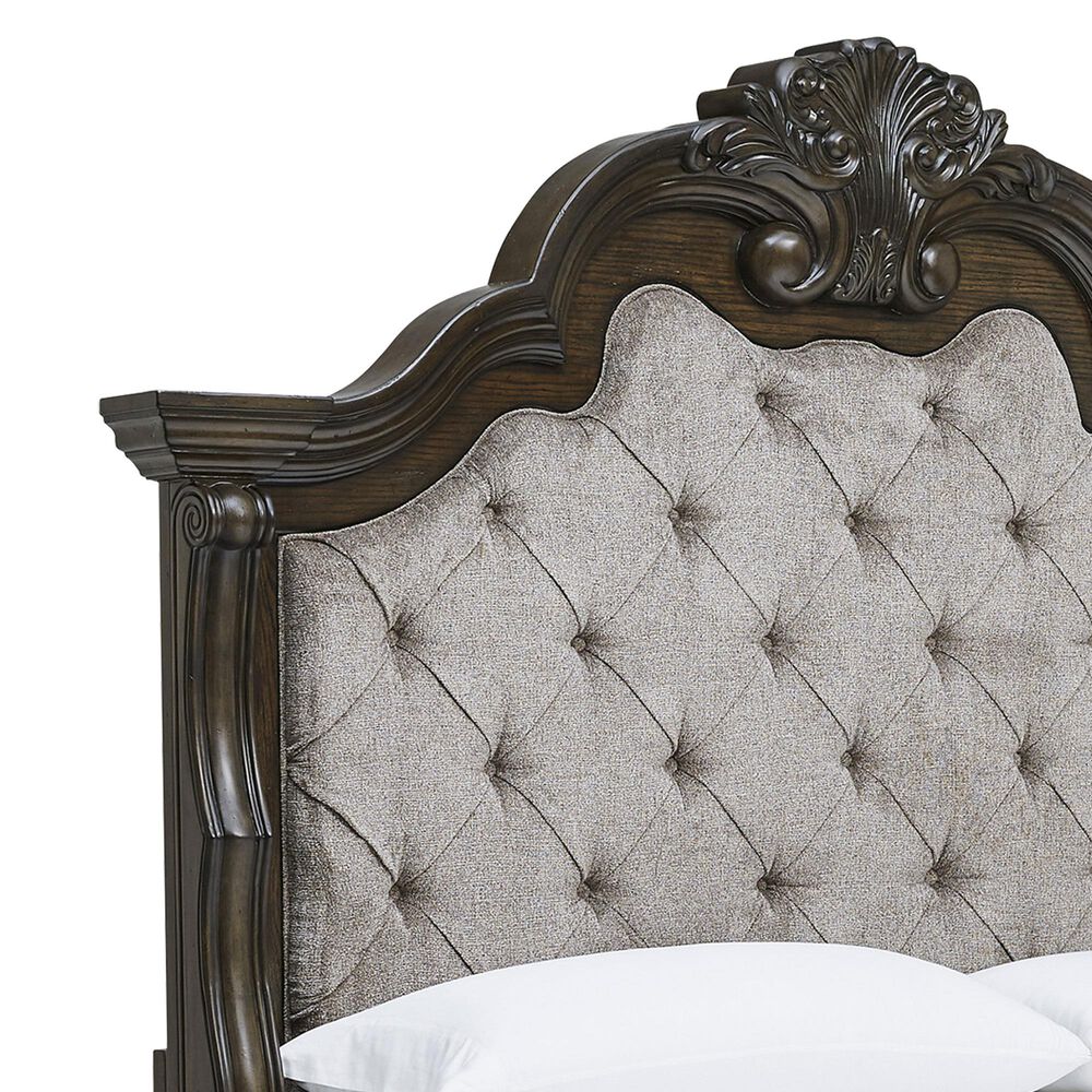 Millenium King Upholstered Bed in Dark Brown, , large