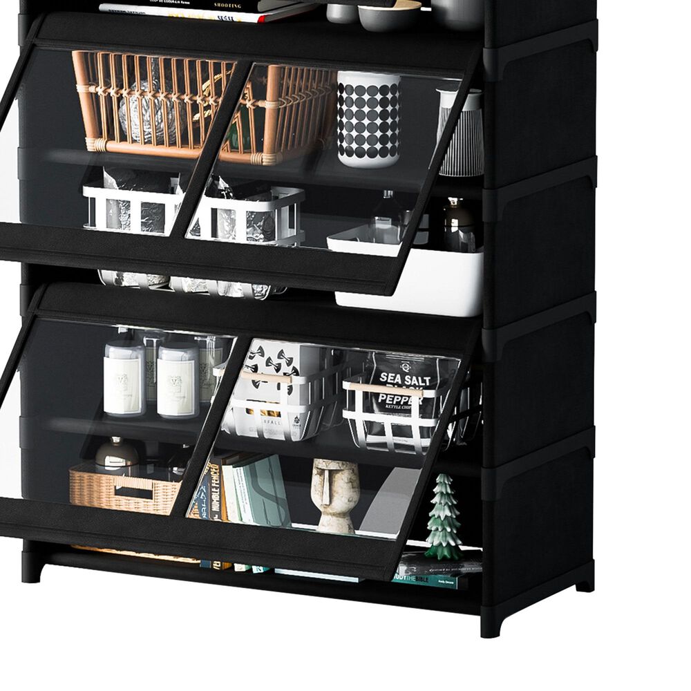 HOMLUX 7-Tier Storage Cabinet with Adjustable Shelves in Black, , large