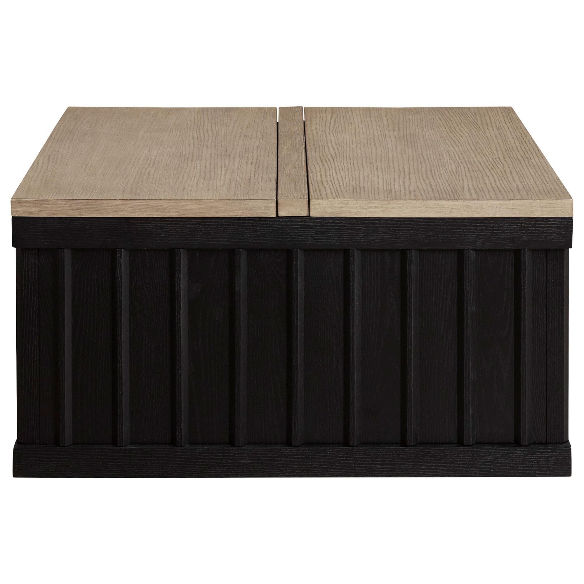 Ashley Rylandyn Lift-Top Coffee Table in Matte Black and Light Brown