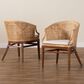 Baxton Studio Lumajang Arm Chair in Light Honey and Walnut Brown (Set of 2), , large
