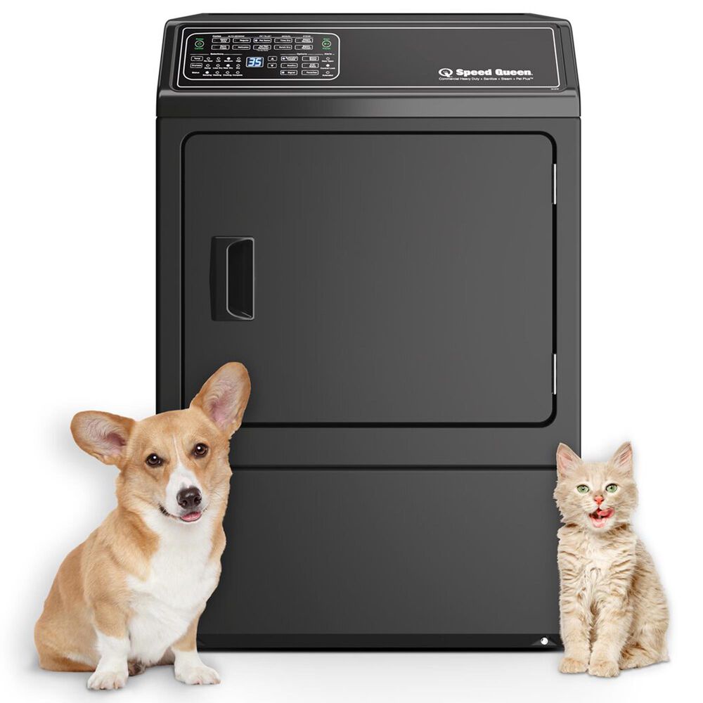 Speed Queen 7.0 Cu. Ft. Front Load Electric Dryer with Steam in Matte Black, , large
