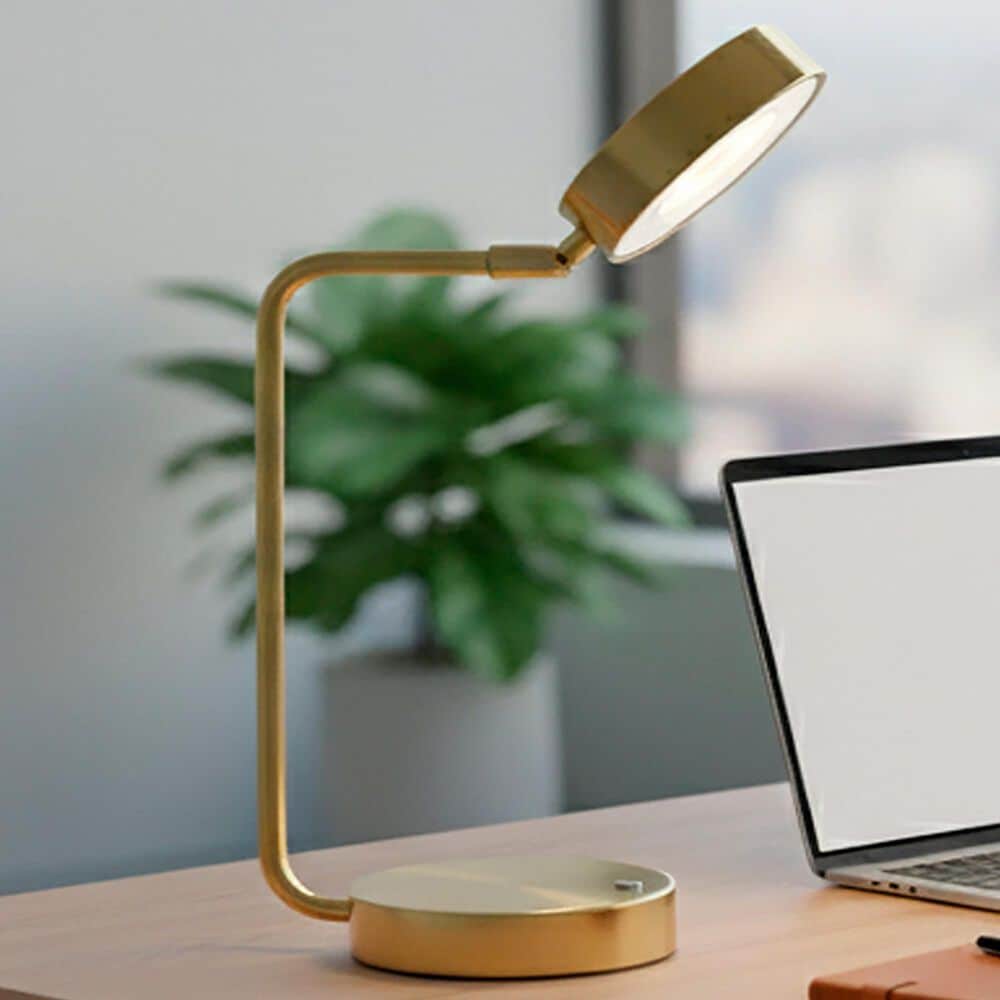 Adesso Amari Desk Lamp with Cordless LED in Antique Brass, , large