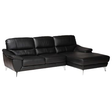 Baxton Studio Townsend Stationary Sectional with Right Facing Chaise in Black, , large