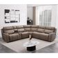 Oxford Furniture 6-Piece Leather Power Reclining Sectional, , large