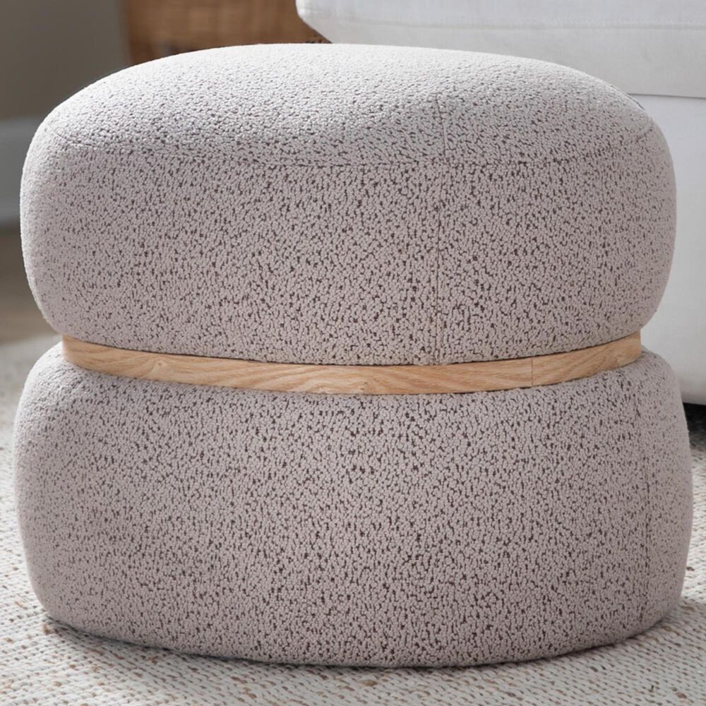 Lumisource Cinch Pouf Ottoman in Beige, , large