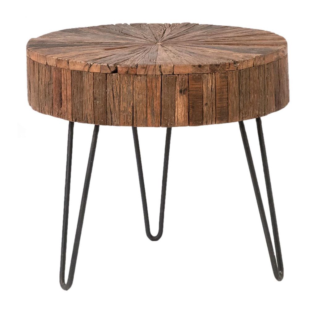 Blue Sun Designs End Table in Distressed Brown, , large