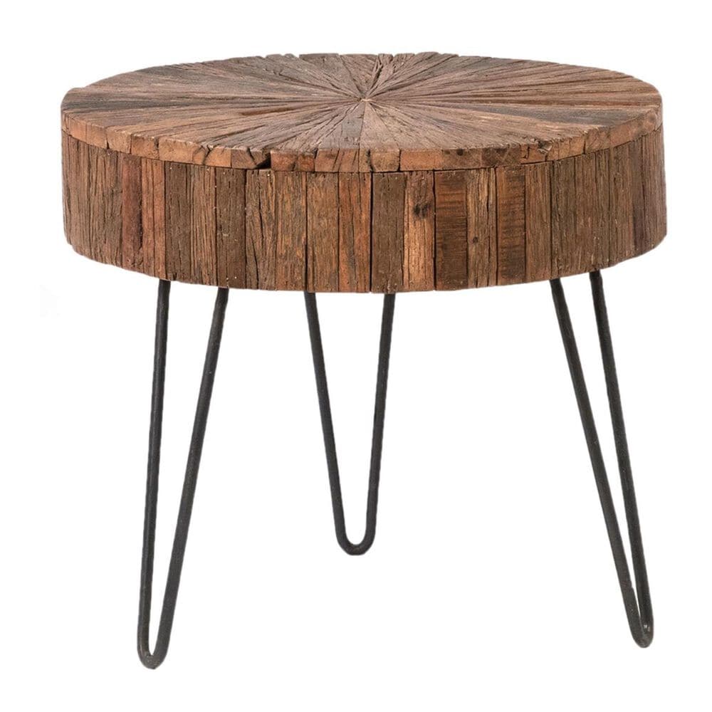 Blue Sun Designs End Table in Distressed Brown, , large