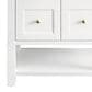 James Martin Vanities Breckenridge 30" Single Bathroom Vanity in Bright White with 3 cm White Zeus Quartz Top and Rectangular Sink, , large