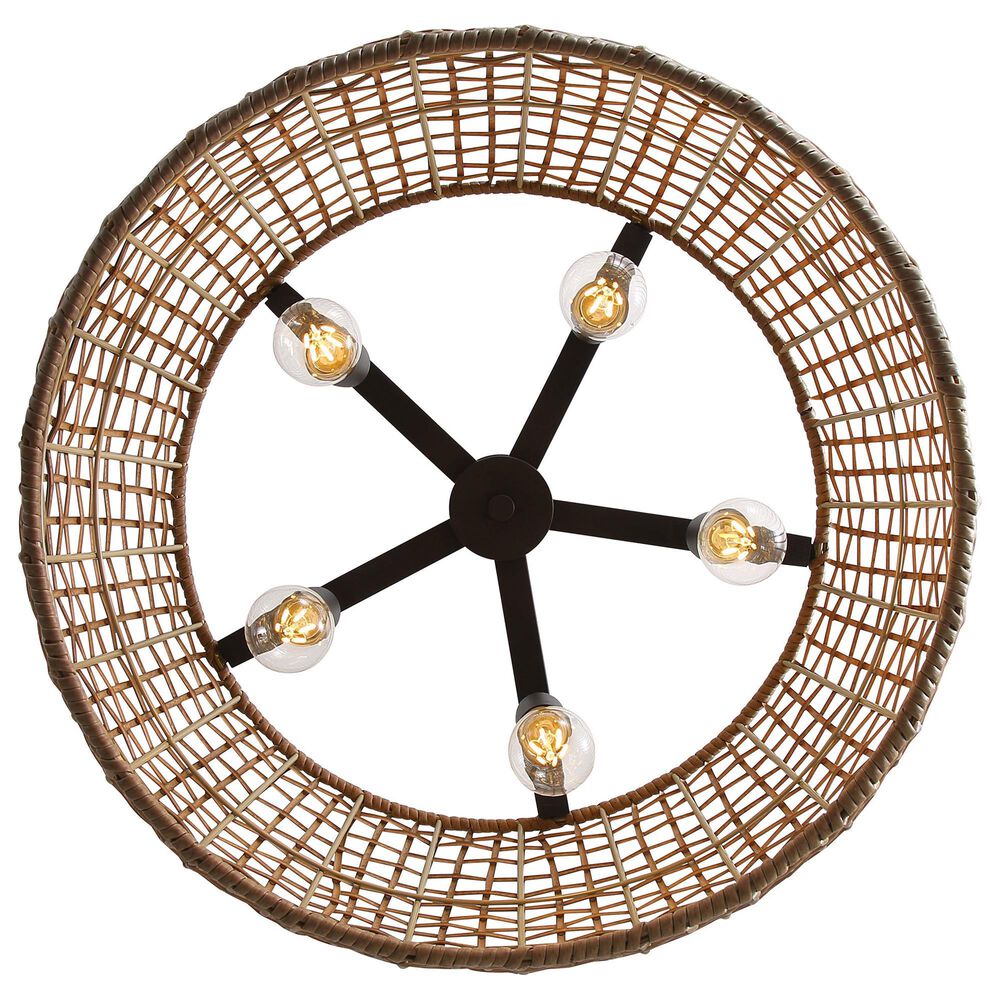 Golden Lighting Weavelight 5-Light Pendant in Natural Black, , large