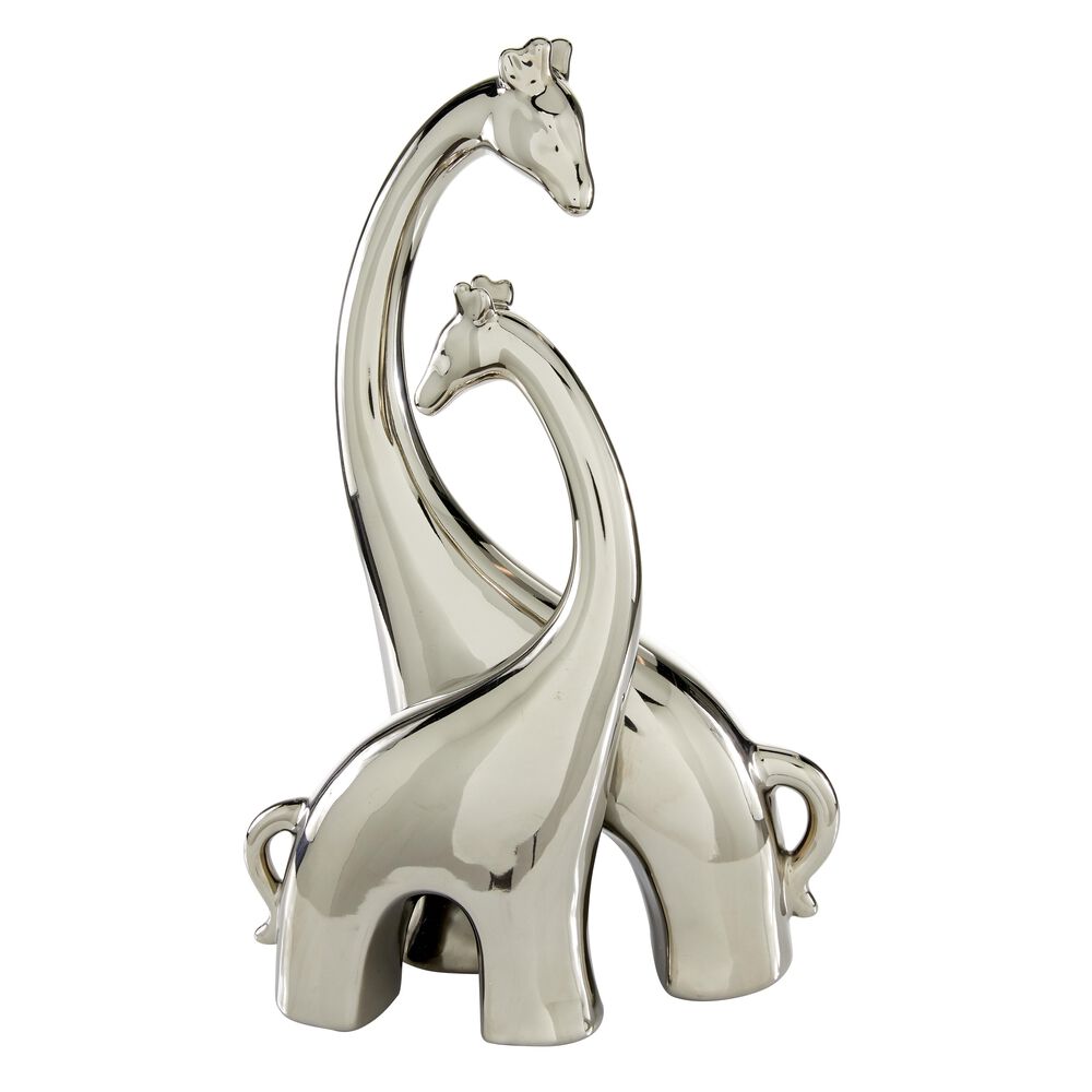 Maple and Jade 15" Contemporary Ceramic Sculpture Silver, , large