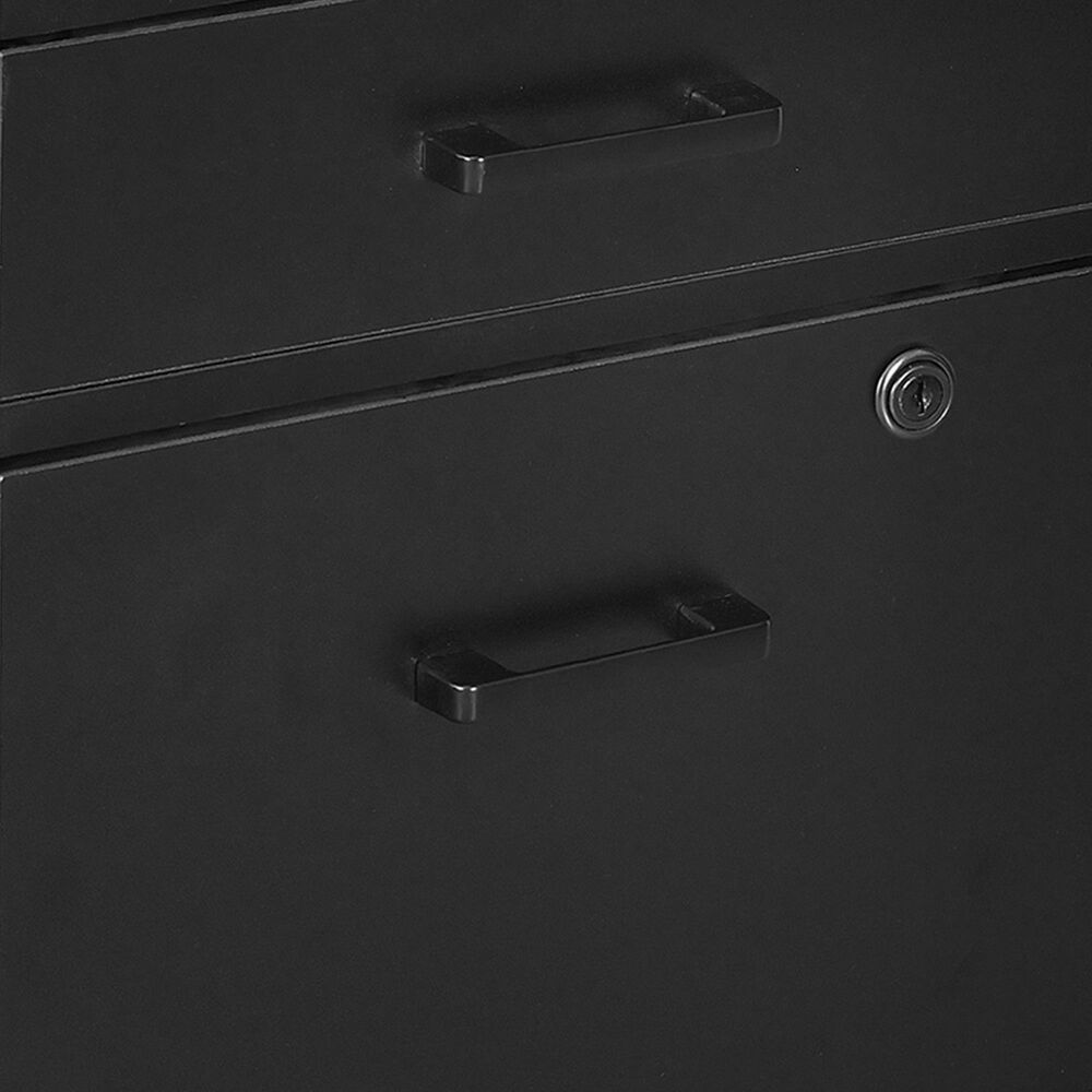 Rta Products Llc Modern Rolling File Cabinet with USB Charging Ports and Power Outlet in Black, , large
