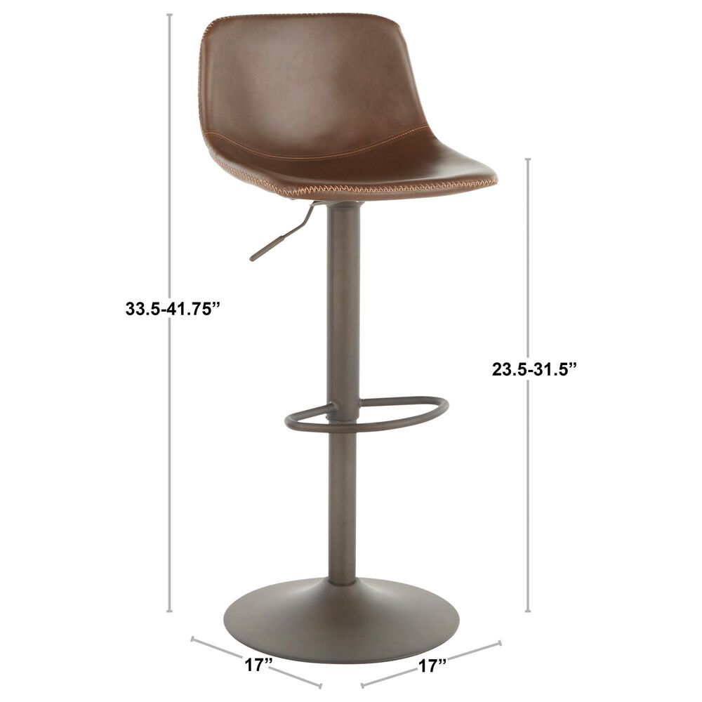 Lumisource Duke Adjustable Barstool in Grey and Black &#40;Set of 2&#41;, , large