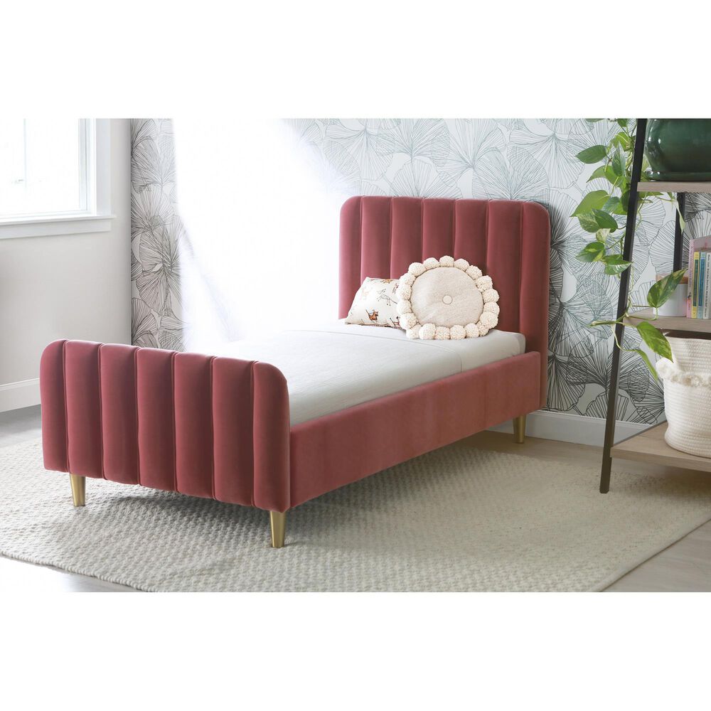 Baby Appleseed Gatsby Toddler Bed in Dusty Rose Velvet, , large