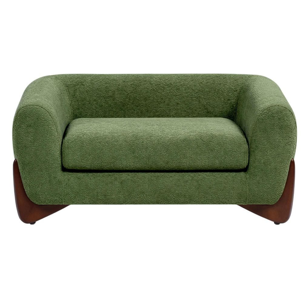 Jennifer Taylor Home Louie Alpine 36.5" Medium Sherpa Dog Sofa Bed in Moss Green, , large