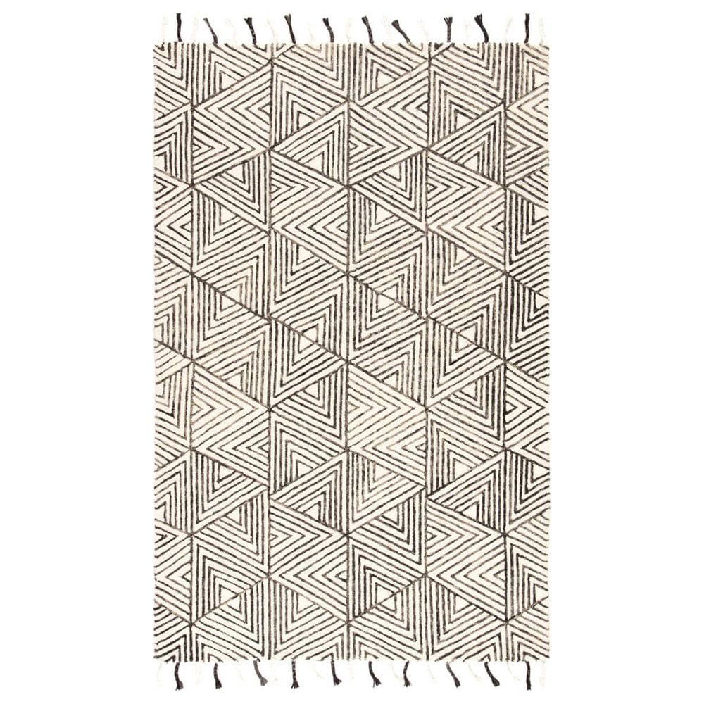 Jaipur Vera by Nikki Chu Montblanc 2" x 3" Snow White and Jet Black Area Rug, , large