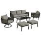 HOMLUX 6-Piece Patio Conversation Set with Woven Sling Fabric in Dark Gray, , large