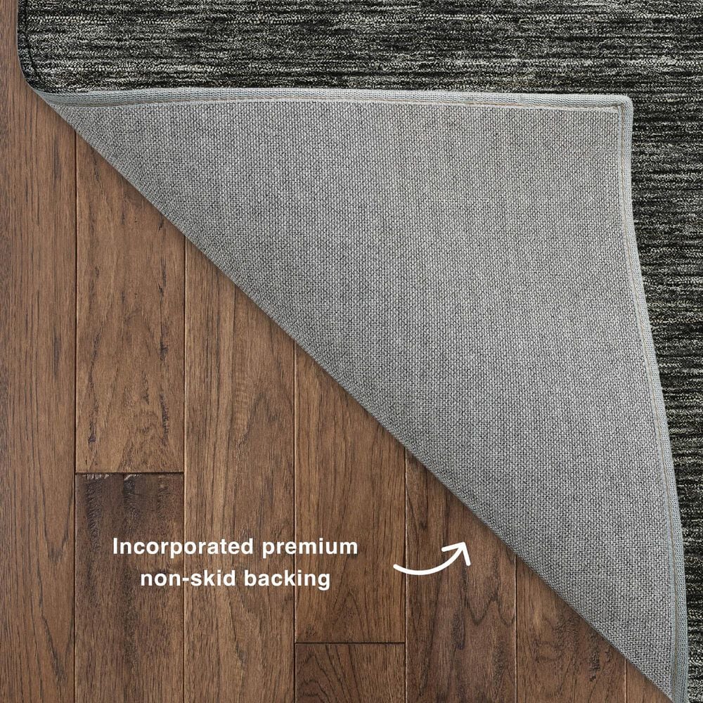 Dalyn Rug Company Soft Essentials Solid Charcoal 2'3" x 7'6" Indoor/Outdoor Runner, , large