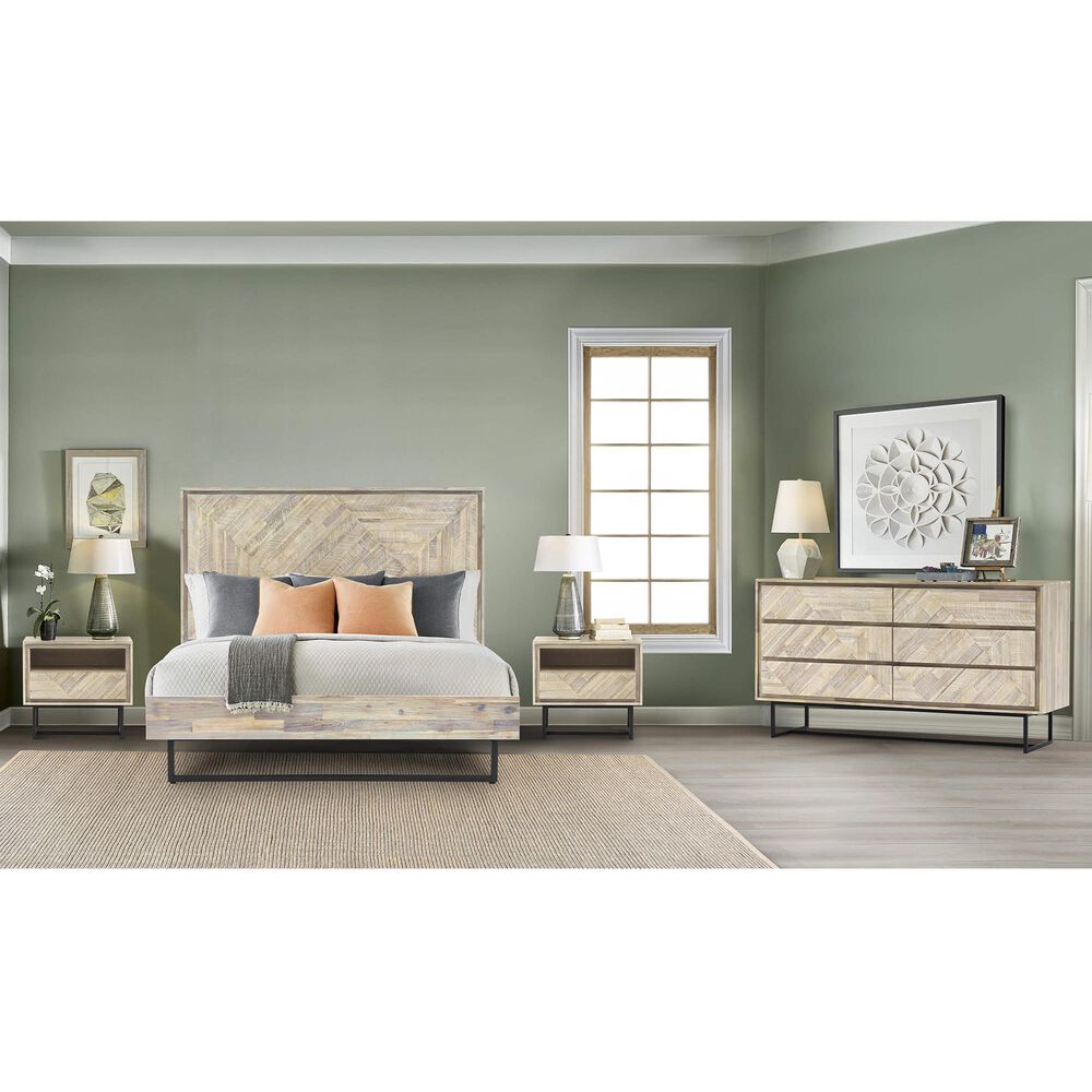 Blue River Peridot 4-Piece Queen Bed Set in Natural Acacia, , large