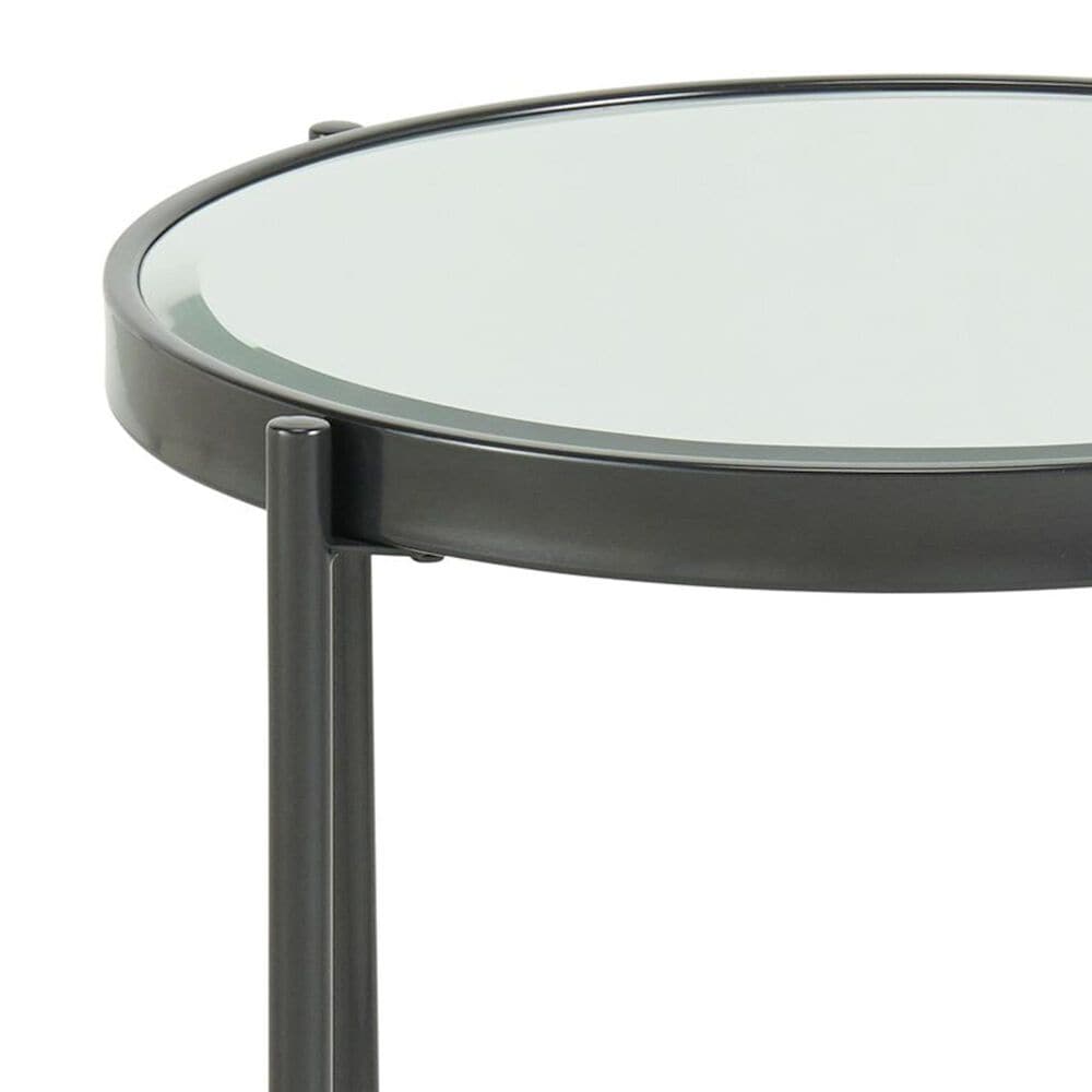 Mayberry Hill Vienna End Table with Glass Top in Clear and Black, , large