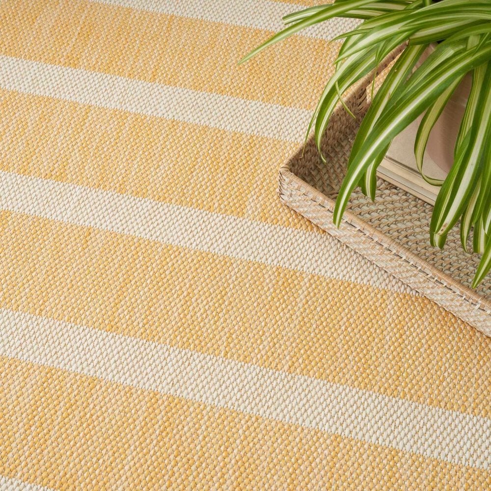 Nourison Positano POS03 Yellow and Ivory 5&#39; x 7&#39; Indoor/Outdoor Area Rug, , large