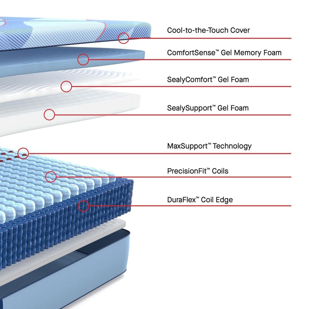 Sealy Wilkins Firm Hybrid California King Mattress with High Profile Box Springs, , large