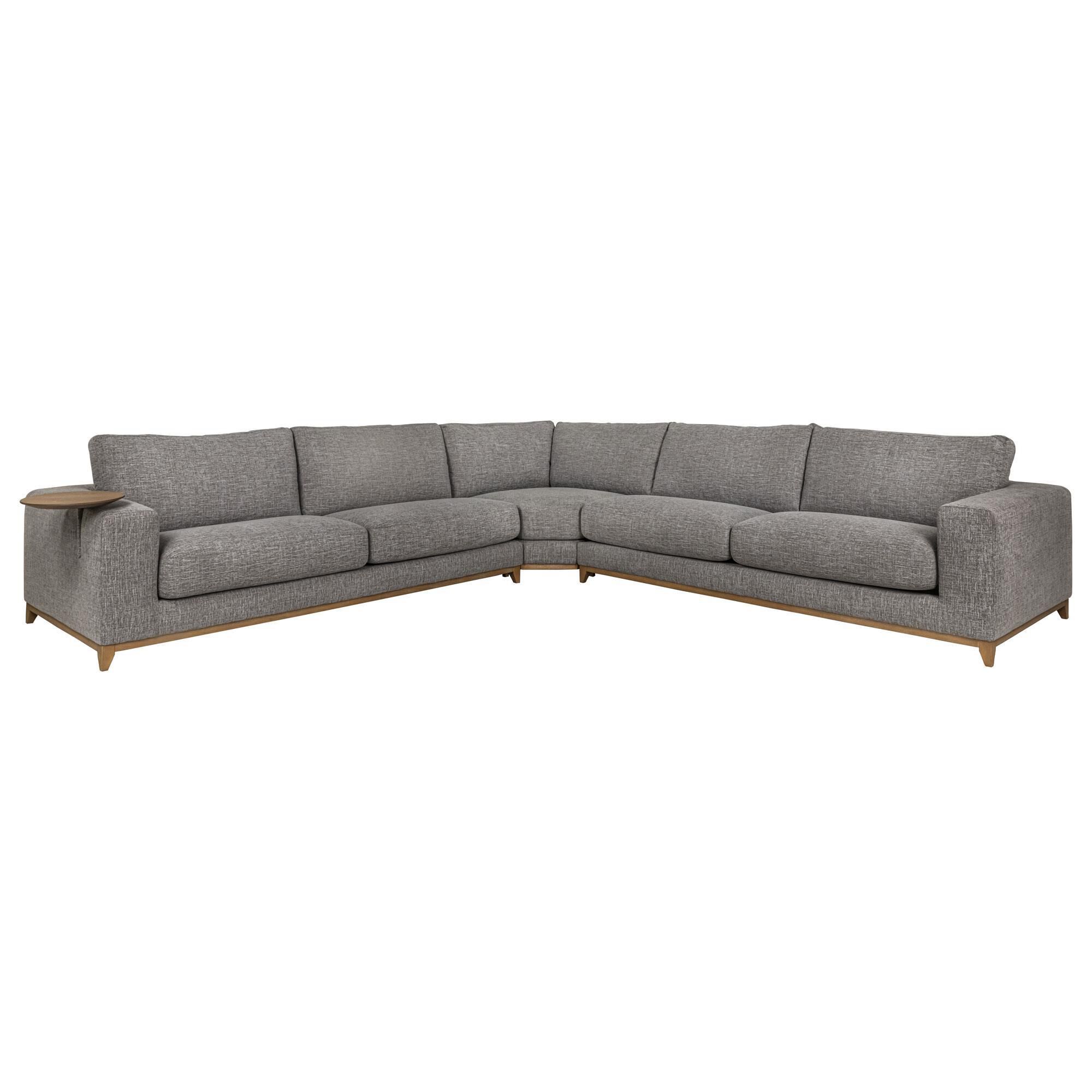 Classic Home Donovan 3 Piece Sectional in Gray NFM