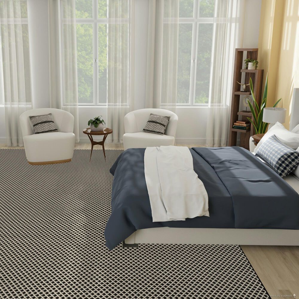 Nourison Courtyard Black and White 10&#39; x 14&#39; Indoor/Outdoor Area Rug, , large