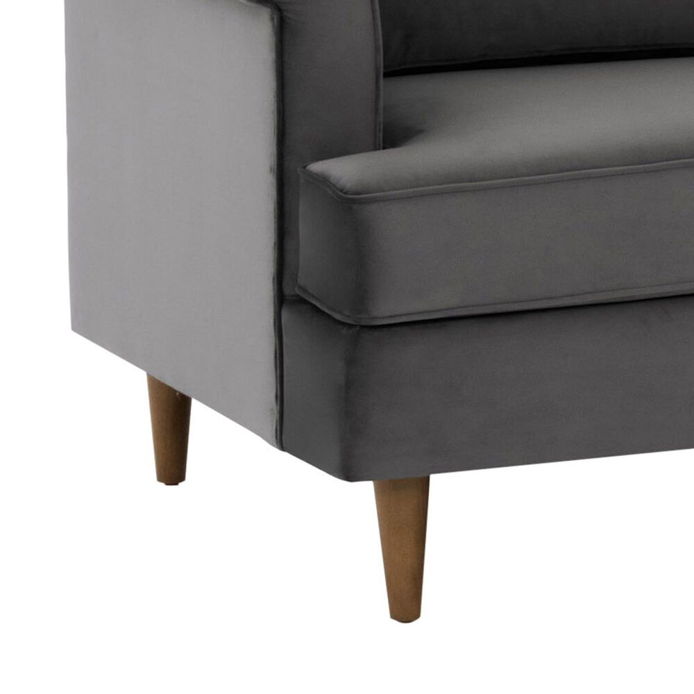 Tov Furniture Porter 2-Piece Stationary Right Facing Sectional with Chaise in Grey Velvet, , large