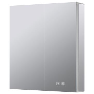 Lexora Home Corsica 30" x 36" LED Mirror Medicine Cabinet with Defogger in Aluminium, , large