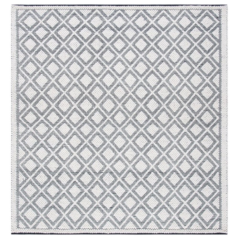 Safavieh Natura NAT475A 6" Square Ivory and Black Area Rug, , large