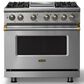 Viking Range 36" Dual Fuel Range with Brushed Brass Accents in Stainless Steel, , large