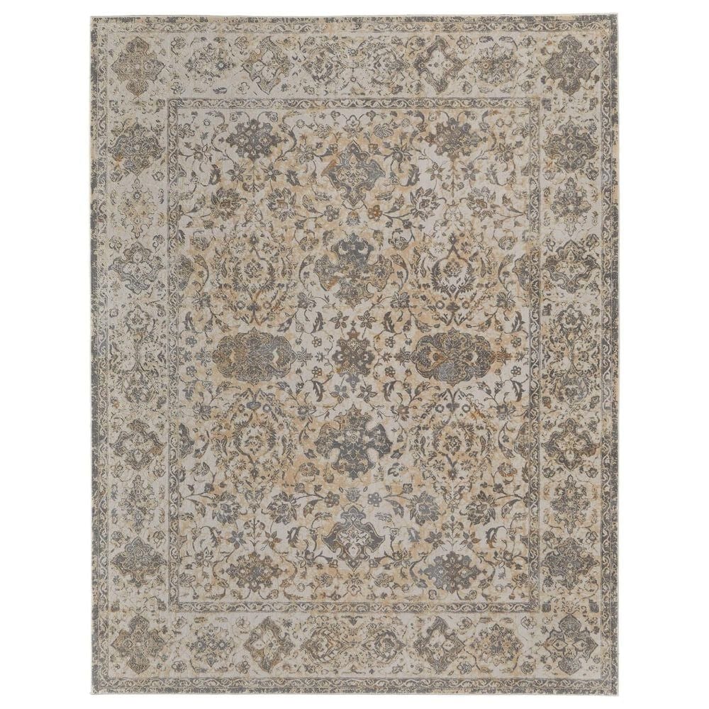 Feizy Celene 39L0F 7"9" Round Beige and Gray Area Rug, , large
